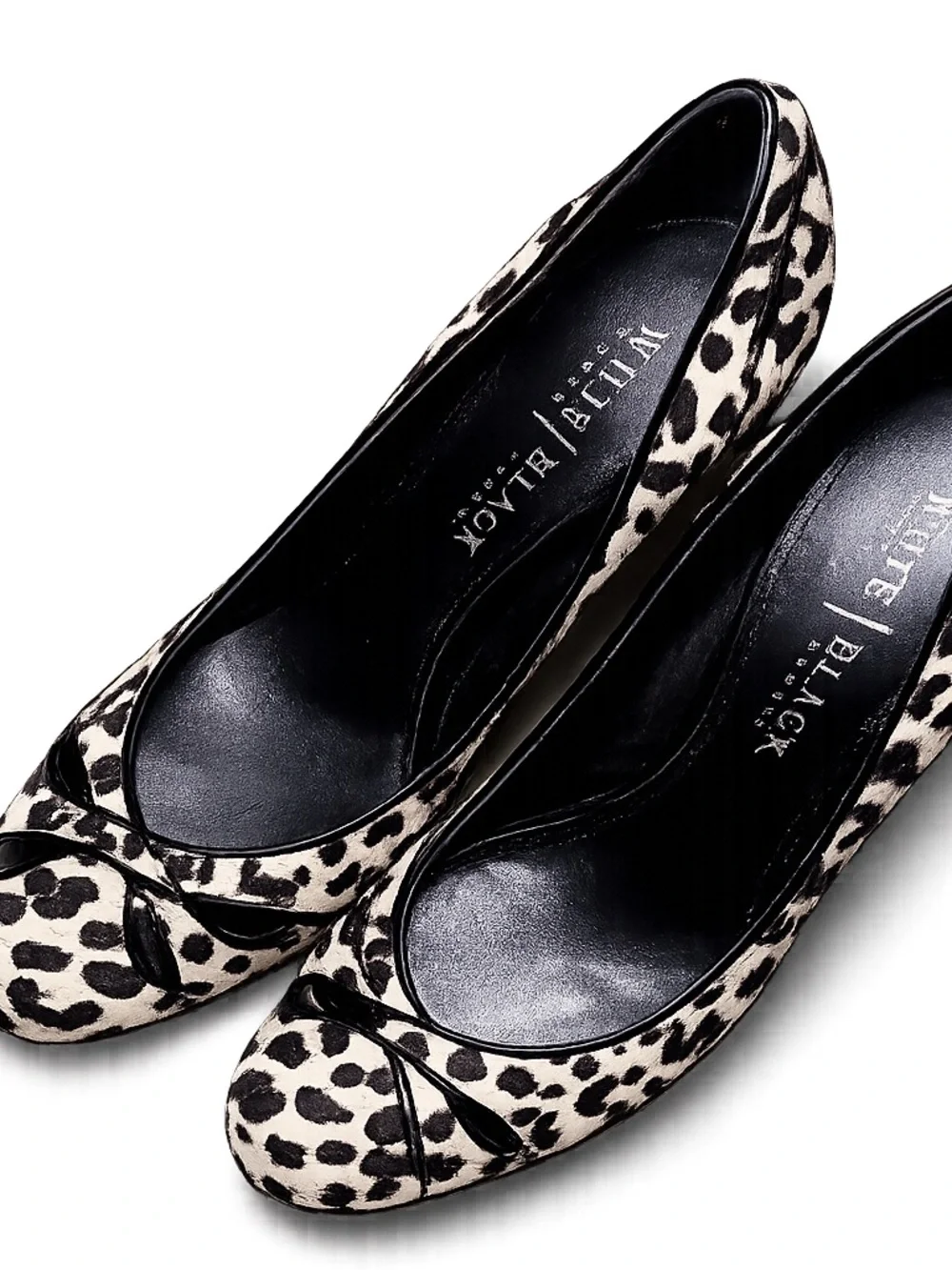 White House Black Market Leopard Print Peep Toe Heels Size 8.5 | Animal Print - Picture 2 of 6